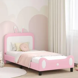 vidaXL Kinderbettgestell mit Kopfteil Rosa 80 x 200 cm PU