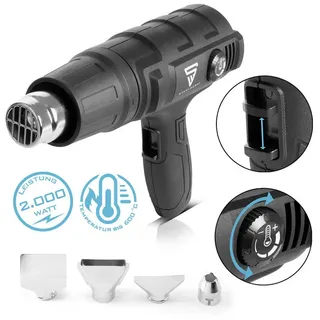 STAHLWERK Heißluftpistole Heißluftgebläse HP-2000 ST mit 600 Grad und 2.000 W