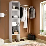 Dmora Kleiderschrank Presanella 138 x 40 x 186 cm Weiß