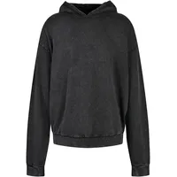 Build Your Brand Acid Washed Oversized Kapuzenpullover Black XS