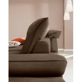 W.Schillig Eckcouch Leder 3-Sitzer Braun