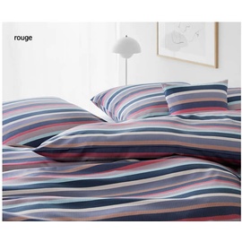elegante Color Stripe rouge 135 x 200 cm + 40 x 80 cm