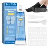2 Sätze Sock Stopp Anti Rutsch Klebend 2 x 50ml Sockenstopper Flüssigkeit für Wollsocken, Handschuhe, Teppiche, Waschbar Sockenstopp
