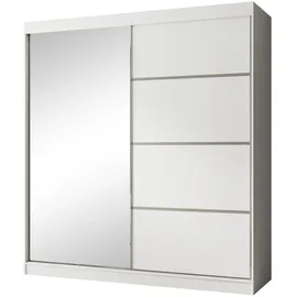 beautysofa Schiebetürenschrank PACO 200 x 215 x 61 cm Weiß