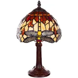 Lampe im Tiffany-Stil 8 Zoll Libelle, edel, Rose Dekorationslampe, Tiffany Stil, Glaslampe, Leuchte,Tischlampe, Tischleuchte (Tiff 157)