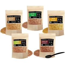 PINI Räucherchips Set 5 x 1 l Buche Kirsche Apfel Eiche Erle