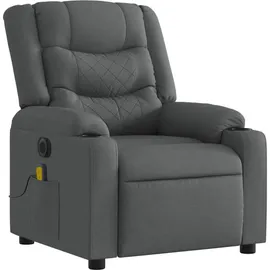 vidaXL Massagesessel Dunkelgrau Stoff 149,5 x 79 x 0 cm Grau mit Fernbedienung