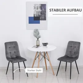Homcom Esszimmerstühle,, Grau, Kunststoff, 63x90x45 cm