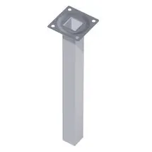 alfer element system Stahlrohrmöbelfüsse silberfarb.100mm eckig
