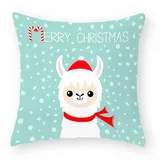 Kissenbezug 80x80 Weiß Alpaka Türkis Kopfkissenbezug 80x80 Sanft Baumwolle Leinen sofakissen mit Reißverschluss Dauerhaft Kissenbezüge 80x80 Knitterfreie Starke Atmungsaktivität Couchkissen 1 Pcs