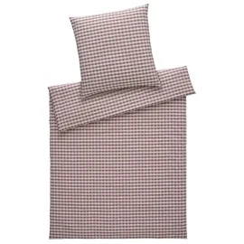 ELEGANTE Lilly Seersucker Kariert Rot 155 x 220 cm + 80 x 80 cm