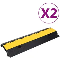 VidaXL Kabelbrücken 2 Stk. 2 Kanäle Gummi 100 cm
