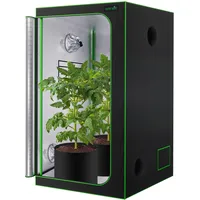 SereneLife Hydrokultur-Anzuchtzelt für den Garten, mittelgroß, 61 x 61 x 121 cm, Indoor-Pflanzenzuchtsystem mit langlebigem, reflektierendem 600D Mylar, Beobachtungsfenster – inklusive herausnehmbarer