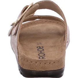 ROHDE Damen Pantolette Leder Schnalle Muster schimmernd Rodigo-D 5857, Größe:37 EU,