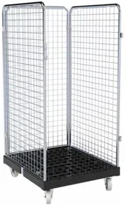 HMH rolltainer® Rollbehälter ADB 1350 KU schwarz 724 x 815 mm 3-seitig Cr 3