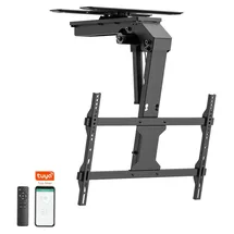 Easy Life EasyLife - TV Deckenhalter V2 Smart Home elektrisch schwenkbar drehbar, 37 bis 75 Zoll VESA 600x400, Schwarz