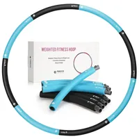 Feecco Hula, Übungsreifen mit 2~1,8 kg für Erwachsene, Gewichtsverlust, 8 abnehmbare Abschnitte für Heim-Fitnessstudio oder Reisen, 91,4 cm Übergröße (1kg Blau/Schwarz)