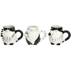 3x Kaffeebecher Wichtel 450ml schwarz-weiß Glühwein Kakao Weihnachten Pott Tasse