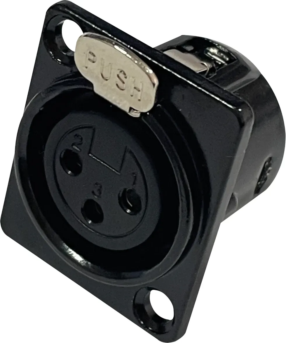 DAP XLR 3P Chassis - female Black housing Schwarzes Gehäuse