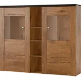 Home Affaire Highboard »Larona, zeitlose Hochkommode mit 2 Türen, Türkommode, Höhe 129,5 cm,«, Anrichte mit dekorative Rahmenoptik, Türen mit Glaseinsatz,