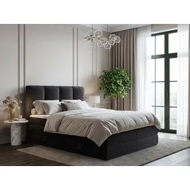 Mirjan24 Boxspringbett Anthrazit, Textil, H3, Höhe ca. 19 cm, Rechteckig, 160x200 cm, Schlafzimmer, Betten, Boxspringbetten