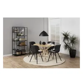 VCM Bali Esszimmerstuhl PU Kunstleder schwarz.