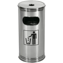 Wesco Standascher mit Pictogram aus pulverbeschichtetem Edelstahl, 15 Liter Volumen, abnehmbare Ascherschale, inkl. Einsatz