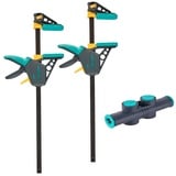 wolfcraft XL-Einhandzwingen-Set, 3-tlg. I 8624000 I Ermöglicht flexible Spannweiten von bis zu 1060 mm