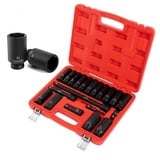 20 tlg schlagschrauber nüsse set 1/2 zoll, 10-24mm Meiwaltee Impact Socket Set 1/2‘’,Kraftsteckschlüssel-Set mit 3, 5, 10-inch Verlängerungsstange,Metrisch, Cr-MO,6-punkt