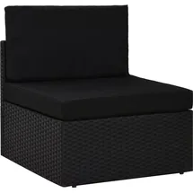 vidaXL Polyrattan Loungesofa 4-tlg. schwarz inkl. Kissen 3067132