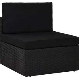 vidaXL Polyrattan Loungesofa 4-tlg. schwarz inkl. Kissen 3067132