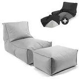mokebo Sitzsack Grau 60x65x140 cm, Oeko-Tex®, Gartenmöbel, Gartenstühle, Outdoor-Sitzsäcke