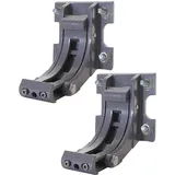 Mendler 2er-Set Wandhalterung für Markise T122, T123, Wandkonsole Wandmontage Adapter ~ grau