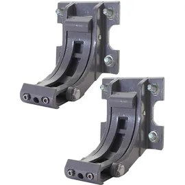 Mendler 2er-Set Wandhalterung für Markise T122, T123, Wandkonsole Wandmontage Adapter ~ grau