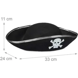 Relaxdays Piratenhut Damen Herren 4er Set