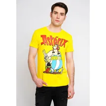 LOGOSHIRT T-Shirt "Asterix und Obelix", Herren, Gr. XS, gelb, 100% Baumwolle, bedruckt, normal, Rundhals, Shirts T-Shirt, mit kultigem Frontprint