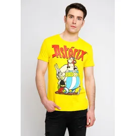 LOGOSHIRT T-Shirt "Asterix und Obelix", Herren, Gr. XS, gelb, 100% Baumwolle, bedruckt, normal, Rundhals, Shirts T-Shirt, mit kultigem Frontprint