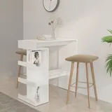 Möbel Bartisch mit Regal Hochglanz-Weiß 100x50x101,5 cm - Esstische 809455 - Weiß