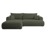Selsey Ecksofa, Olivgrün, Textil, L-Form, Ottomane links, 260x165 cm, Wohnzimmer, Sofas & Couches, Wohnlandschaften, Ecksofas