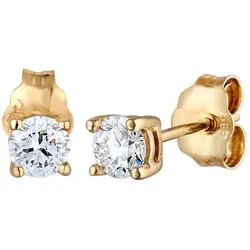 Elli DIAMONDS Ohrstecker Diamant Lab Grown Weiß Brillantschliff (0.068 ct) 585 Gelbgold OneSize Damen 