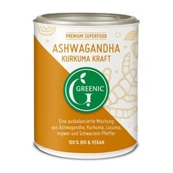 Greenic Ashwagandha Kurkuma Kraft Trinkpulver bio