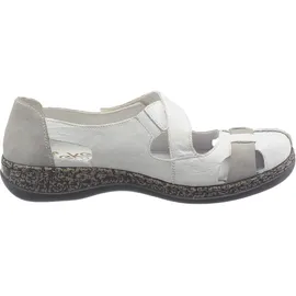 Rieker 46367, Damen Geschlossene Ballerinas, Weiß (Weiss/Grey), 42 EU (8 UK)