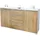 Vladon Linio V1 138,5 x 75,5 x 35 cm Weiß matt / Eiche Natur