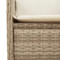 vidaXL 5-tlg. Garten-Lounge-Set mit Kissen Beige Poly Rattan