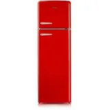 DOMO DO982RKB Stand Kühl-Gefrierkombination, 55cm breit, 246l, rot