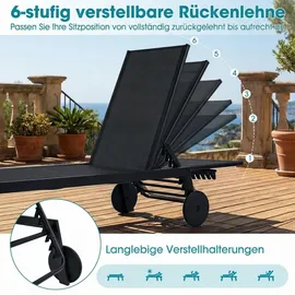 Costway Gartenliege 150 x 0 x 0 cm Schwarz