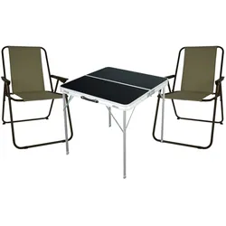 3-tlg Campingmöbel Campingstuhl Campingtisch klappbar L80xB80xH70cm