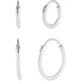 KUZZOI Paar Creolen Herren Creolen Basic (4 tlg) 925 Silber«, silberfarben