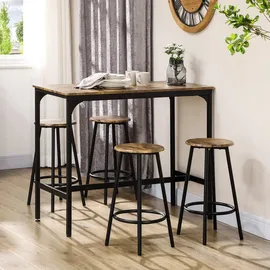 Homcom Bartisch Set 110 x 50 x 89,5 cm Braun
