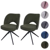 Mendler 2er-Set Esszimmerstuhl HWC-N72, drehbar Auto-Return, Stoff/Textil (420g/m2) grün ~ Grün